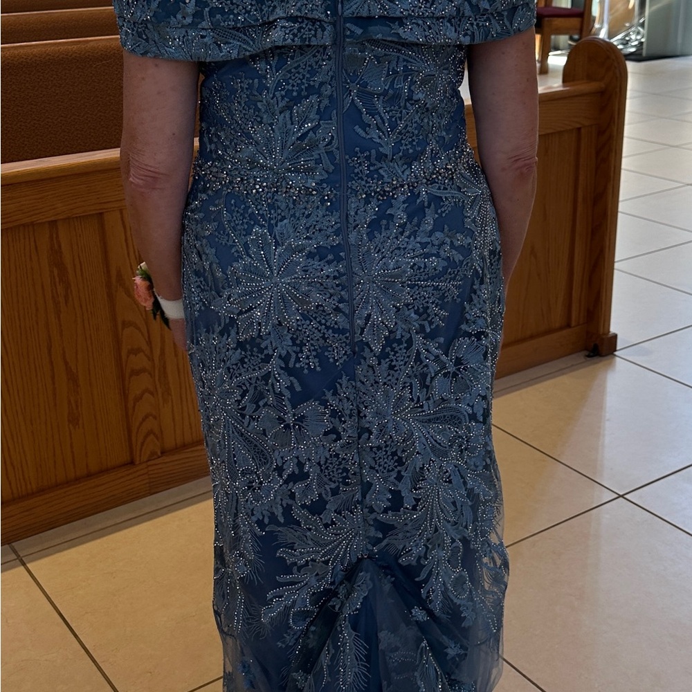 Rina Di Montella RD2737 Mother of the Bride/Groom Wedgwood Blue Formal Gown - Picture 5 of 9